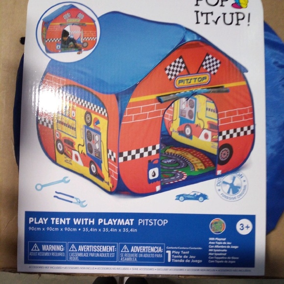 Fun2Give Pop-It-Up Pit Stop Tent with Race Mat Playhouse - Picture 1 of 6